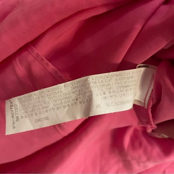 Zara Pink Lyocell Button Down Relax Oversized Midi Shirt Dress Pockets Size XS - Picture 7 of 8